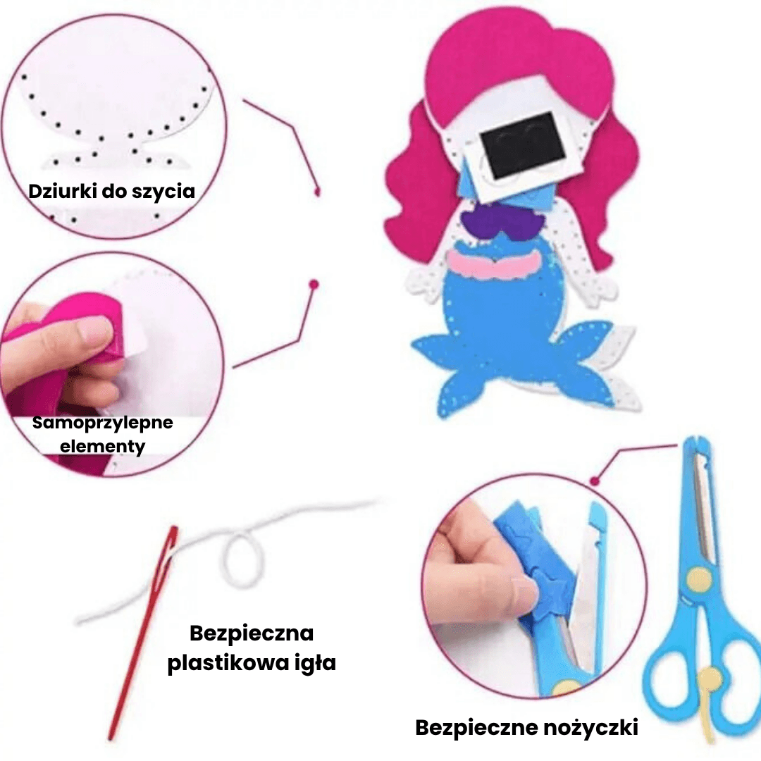 Szyjaki - Zestaw 8 zwierzątek morskich do szycia